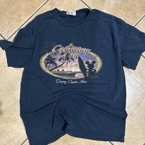 VINTAGE DISNEY CRUISE LINE CASTAWAY CAY LARGE NAVY BLUE T-SHIRT